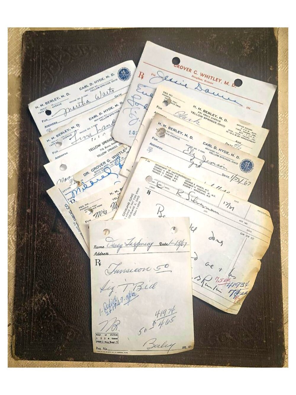 10 Rx Prescriptions 1940-60s Handwritten Vintage Ephemera Drug Pharmacy Scripts